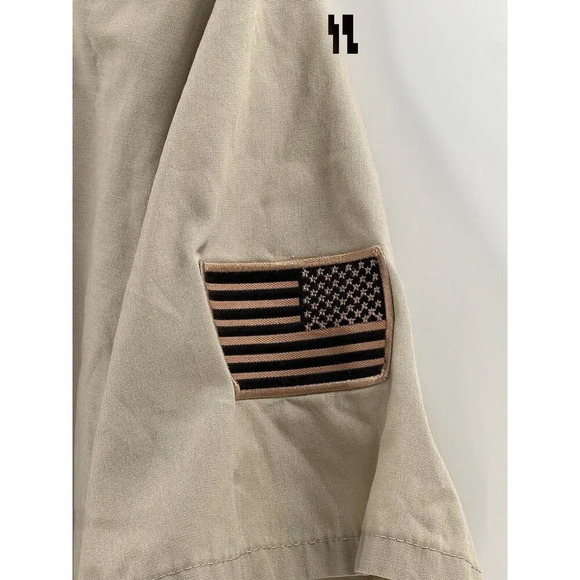 Throttle Threads Camo Skull Shirt Mens 2XL Brown Button Up Kustom Shop Wear - Picture 4 of 13